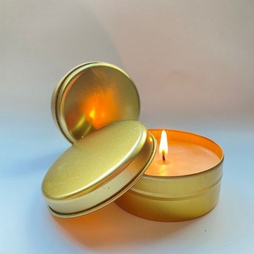 علب معدن-لون ذهبي -شمع معطر