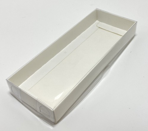 علب16.6.2cm -قاعدة أبيض -غطاء شفاف-10قطع